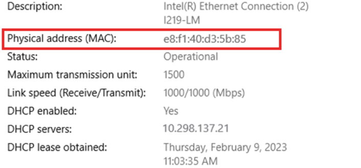 how to find Mac address on Windows 10 pc