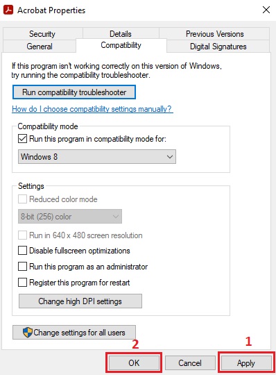 Click the Apply and OK buttons