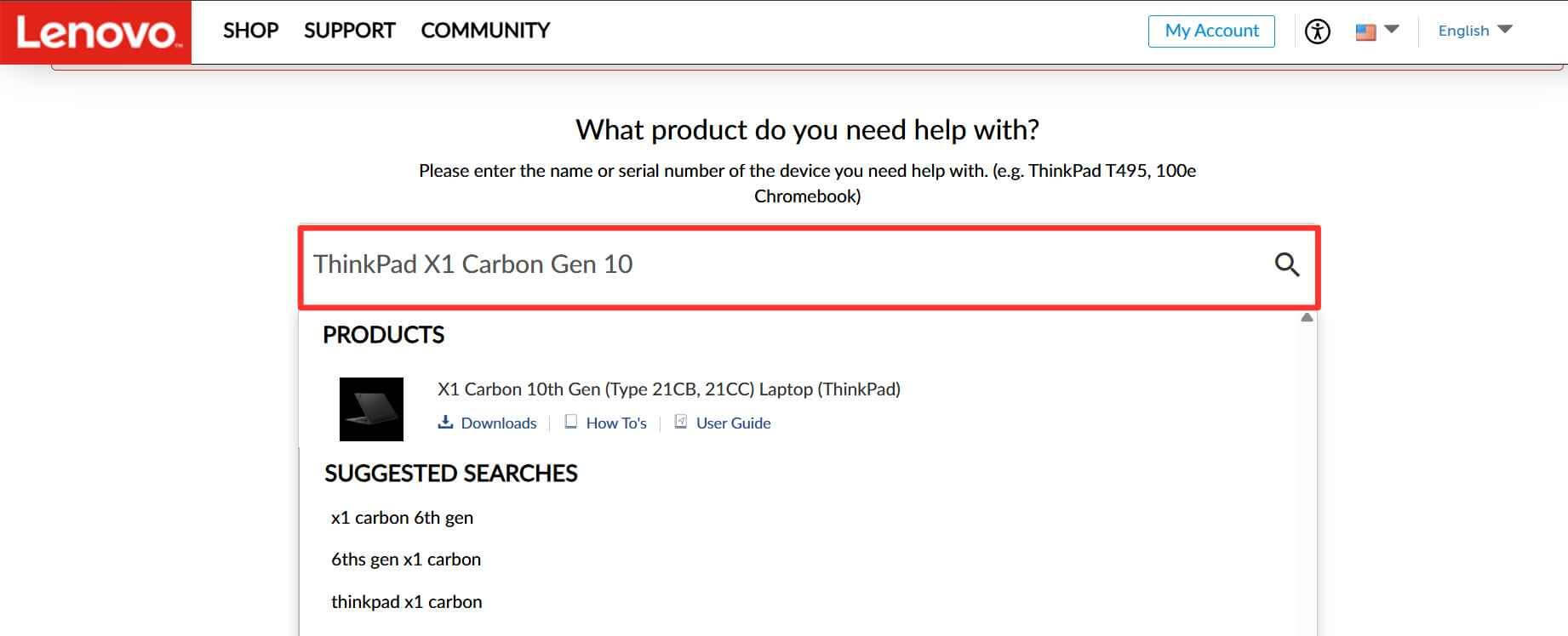 Lenovo Support Website