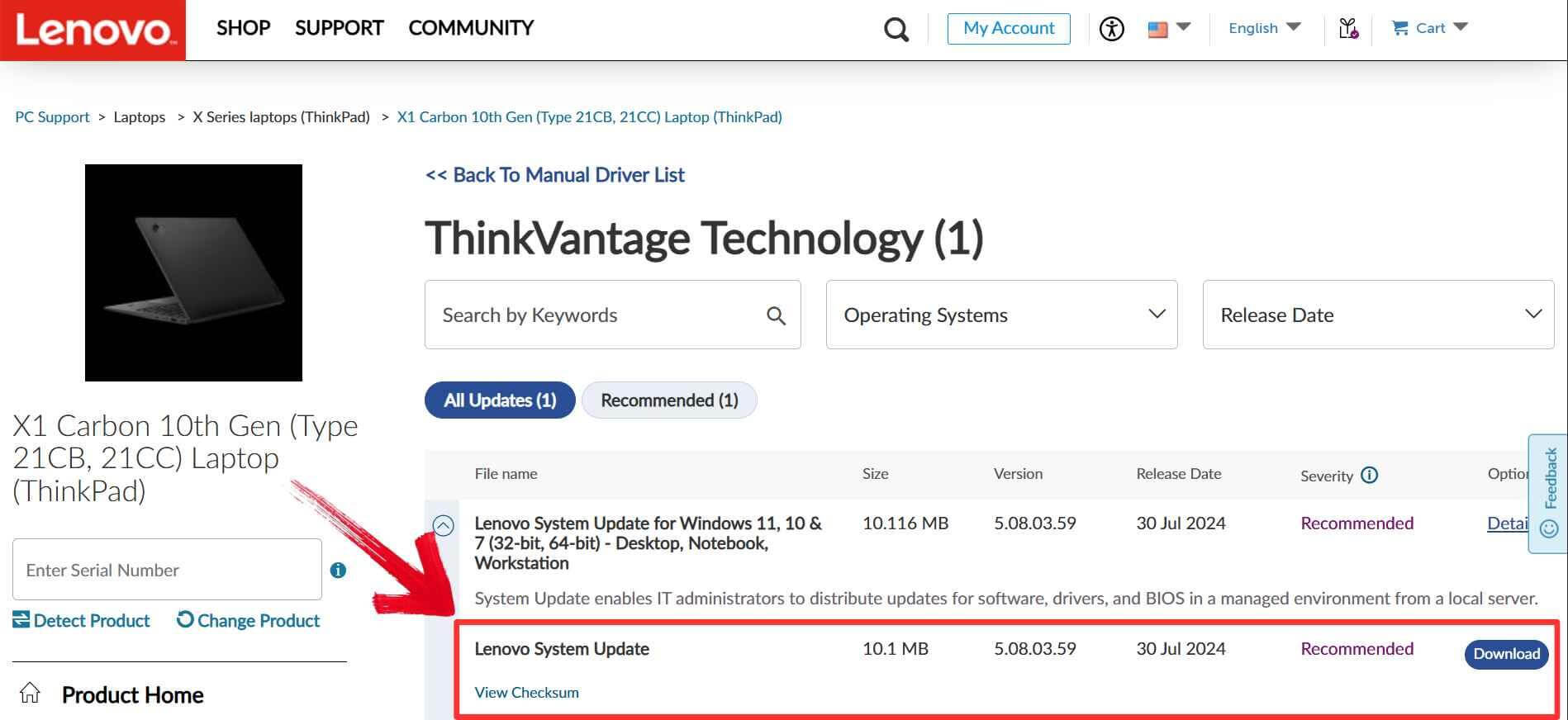 Download Lenovo System Update