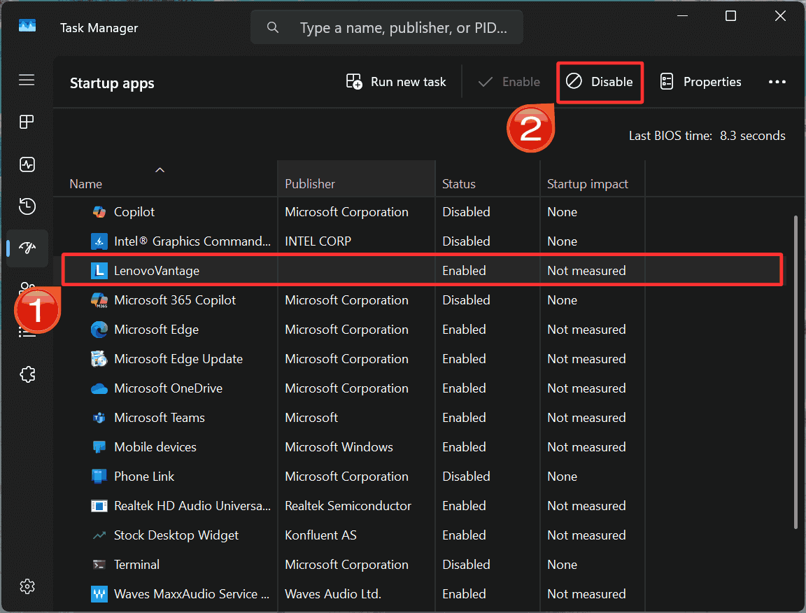 Disable LenovoVantage