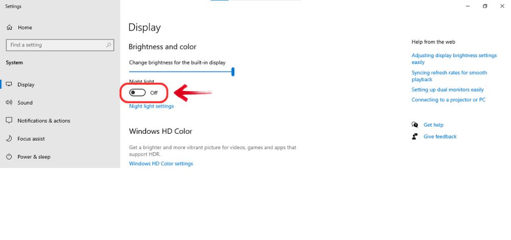 Enable adaptive brightness to Off