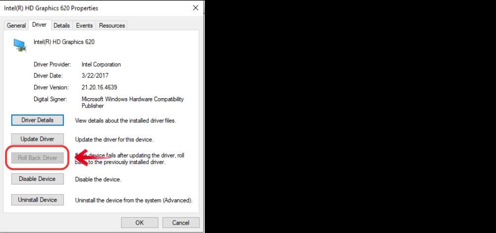 Roll back driver option