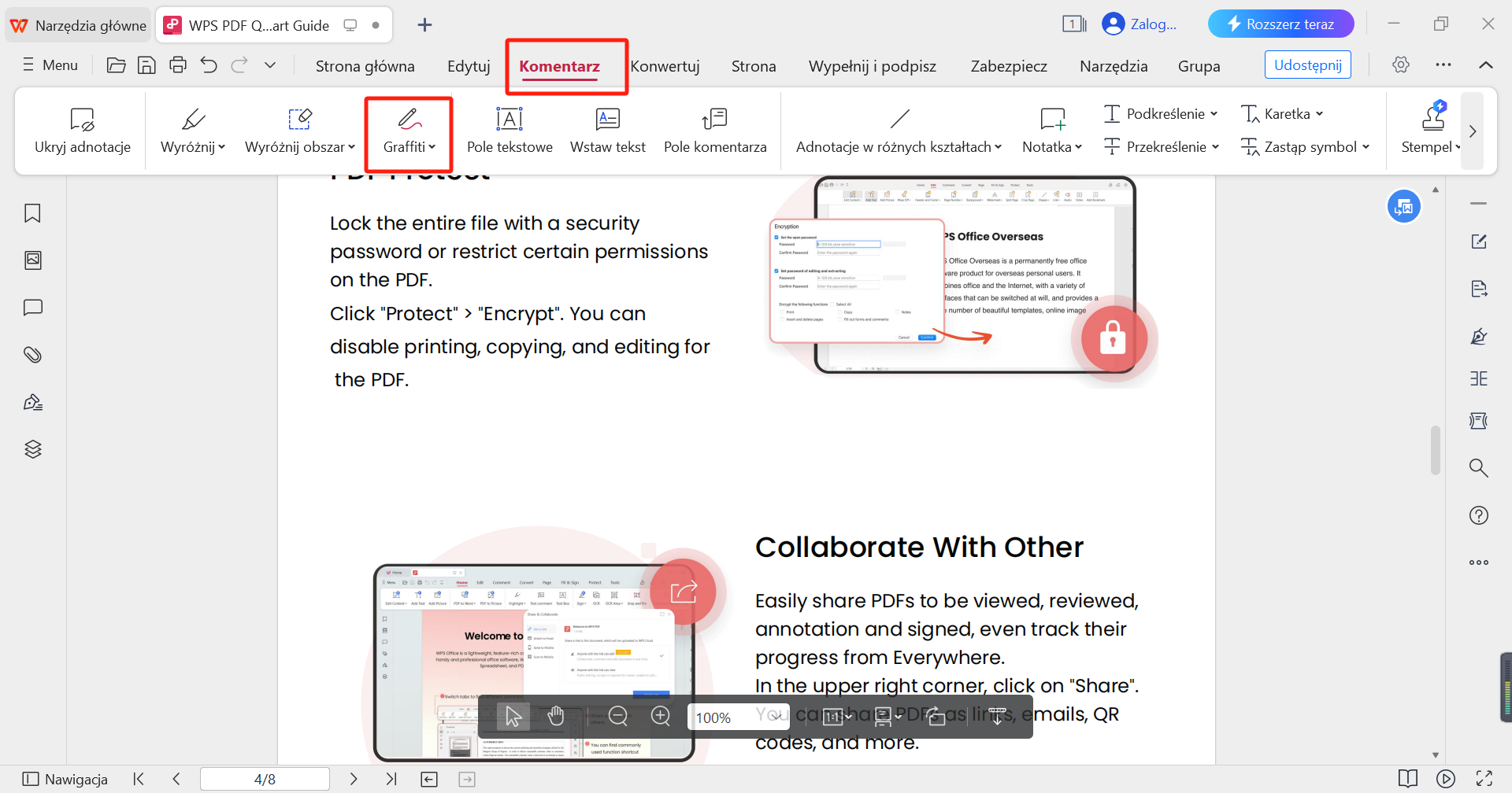 Narzędzie do rysowania WPS PDF