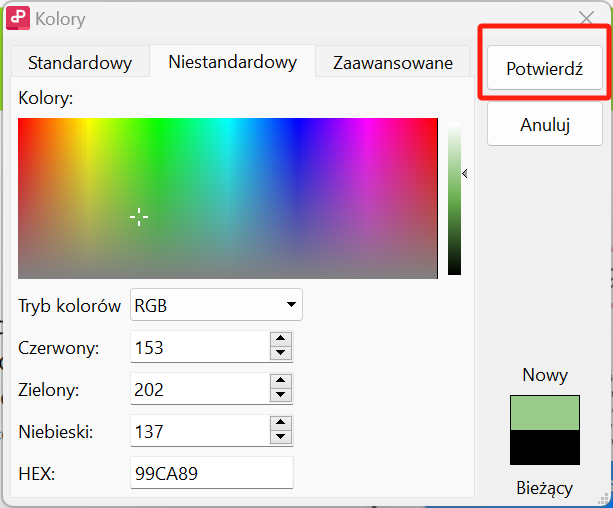 Ustawianie niestandardowego koloru obszaru wyróżnienia WPS PDF