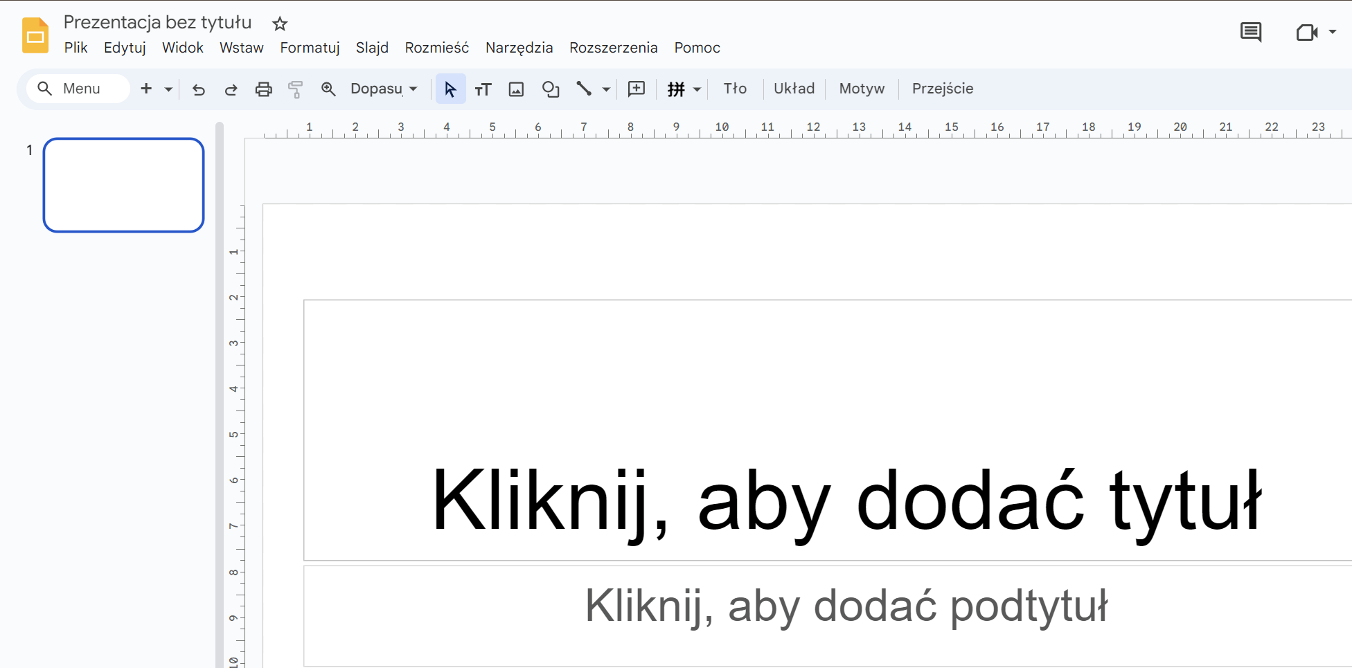 Szablon skopiowany do Google Slides