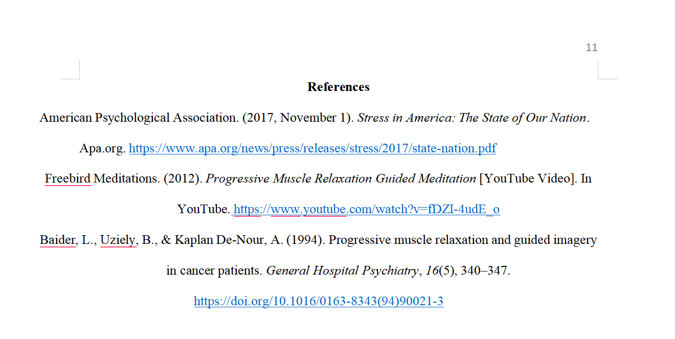 References Page APA Format