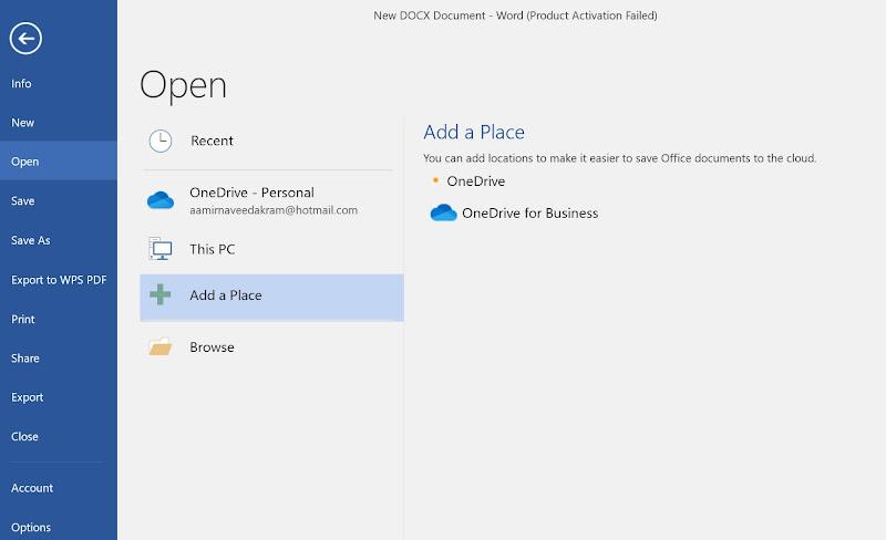 Yhdistä pilvipalveluun MS Wordissa