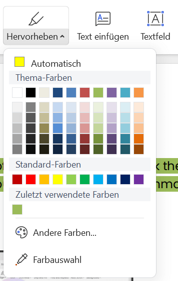 WPS PDF Hervorhebungsfarbe ändern