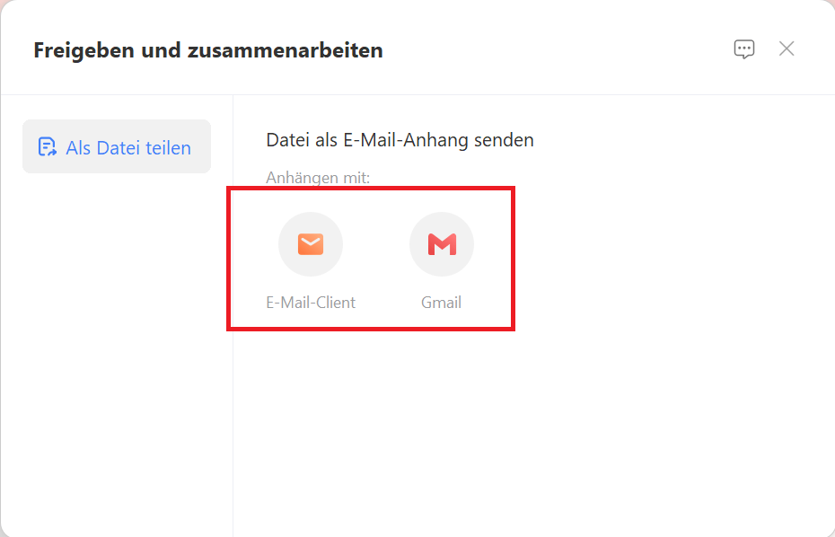 E-Mail-Client auswählen
