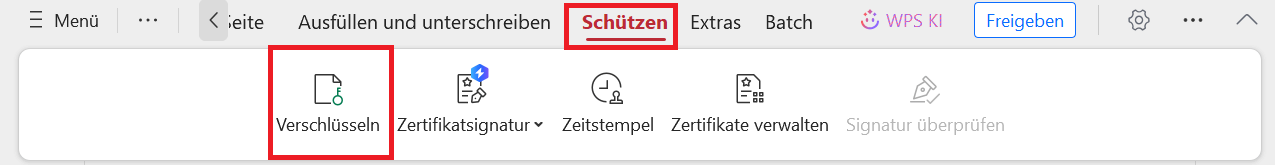 WPS PDF verschlüsseln