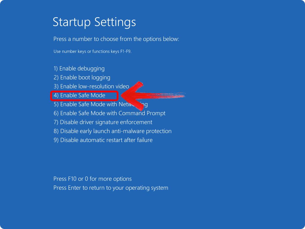 Enable Safe Mode