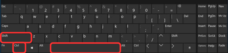Press control shift and space