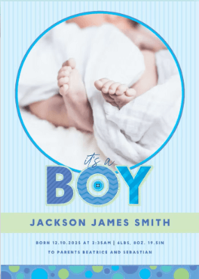 Blue Stripes Baby Boy Template