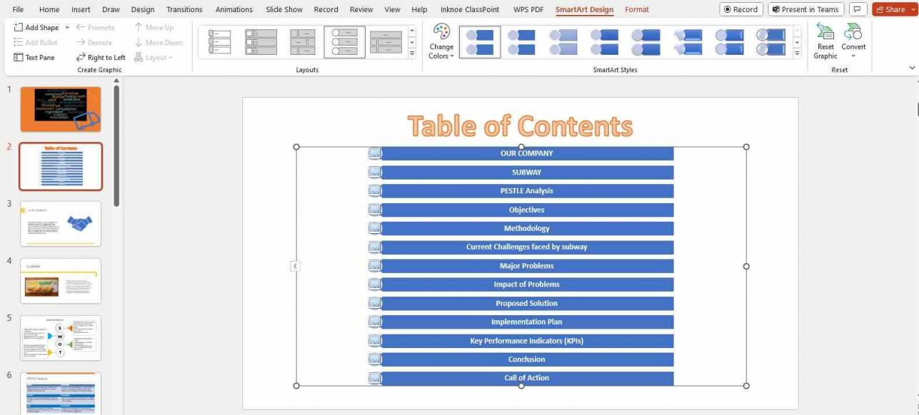  PowerPoint hyperlink with SmartArt