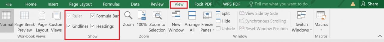 Show Gridlines in the View option