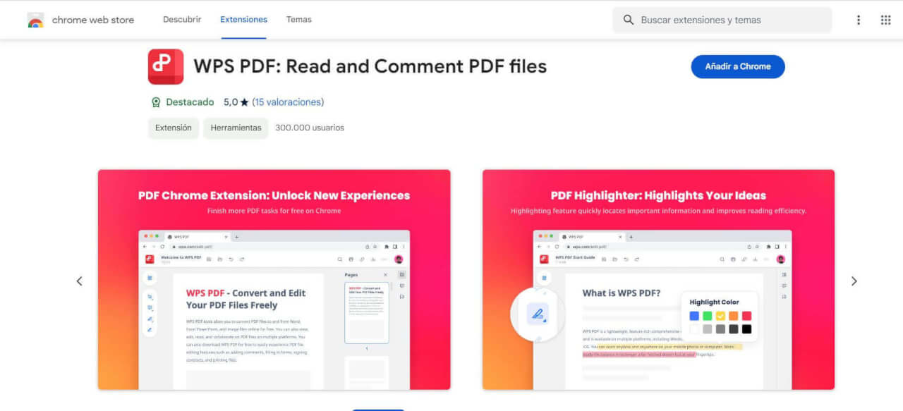Extensión de WPS PDF