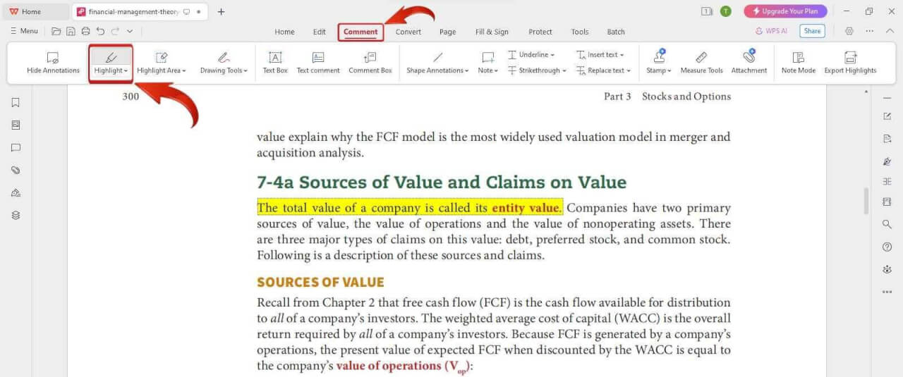 Highlight text in PDF