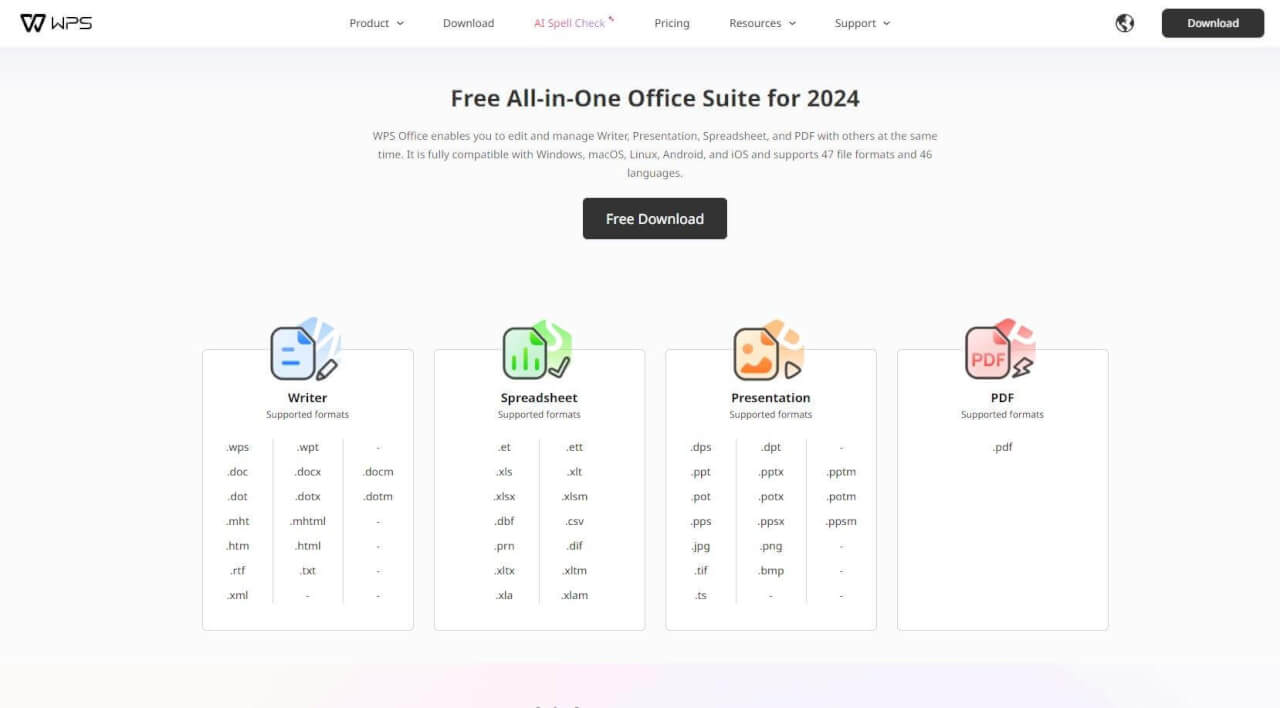 compatibilidade do WPS Office
