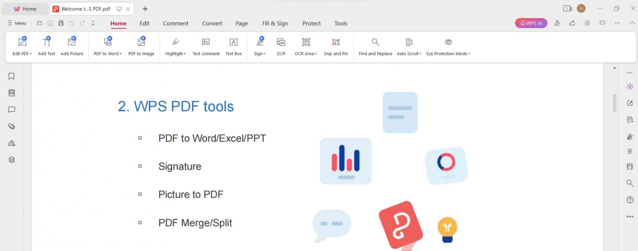 Open the pdf in WPS Office