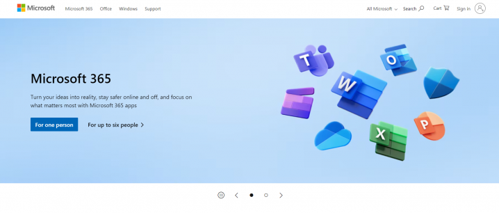 Halaman utama Microsoft Office