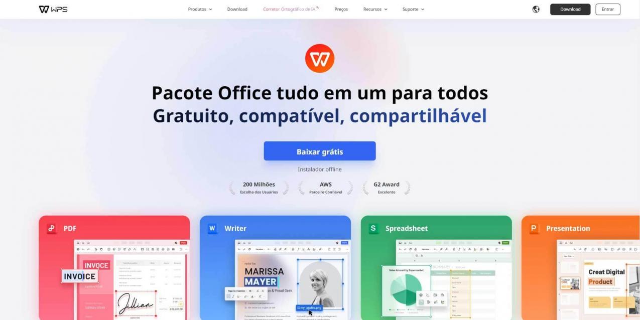 baixando o WPS Office