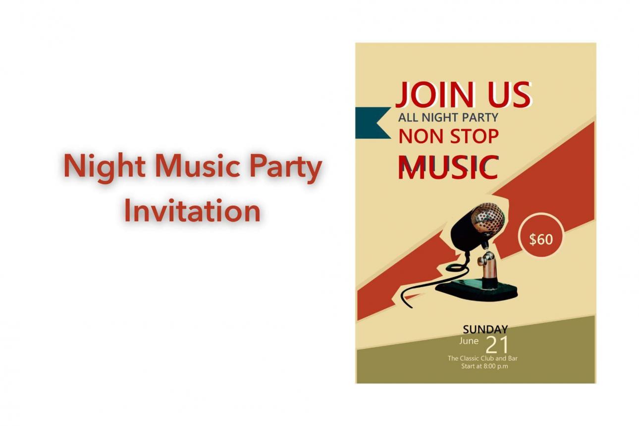 Night Music Party Invitation Template