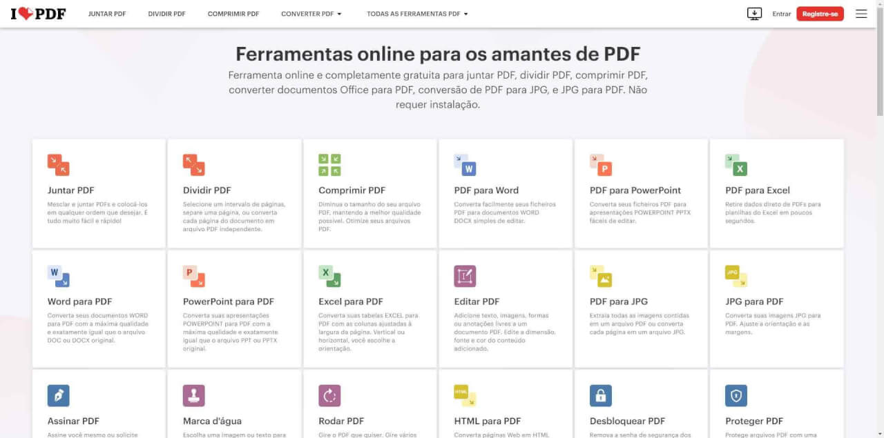 Página de I Love PDF