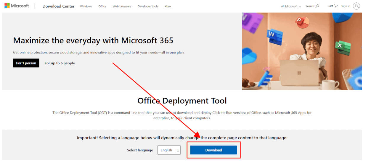 Laden Sie den Microsoft Office Installer herunter