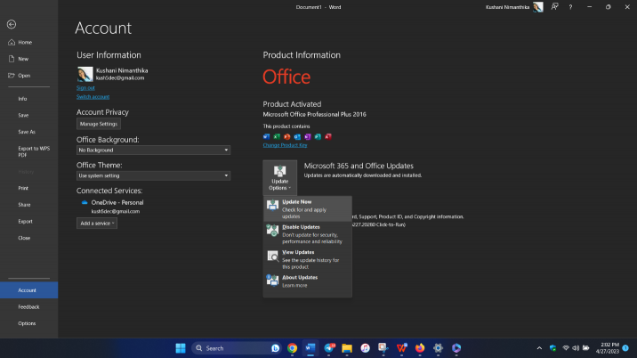 Mise à jour de MS Office