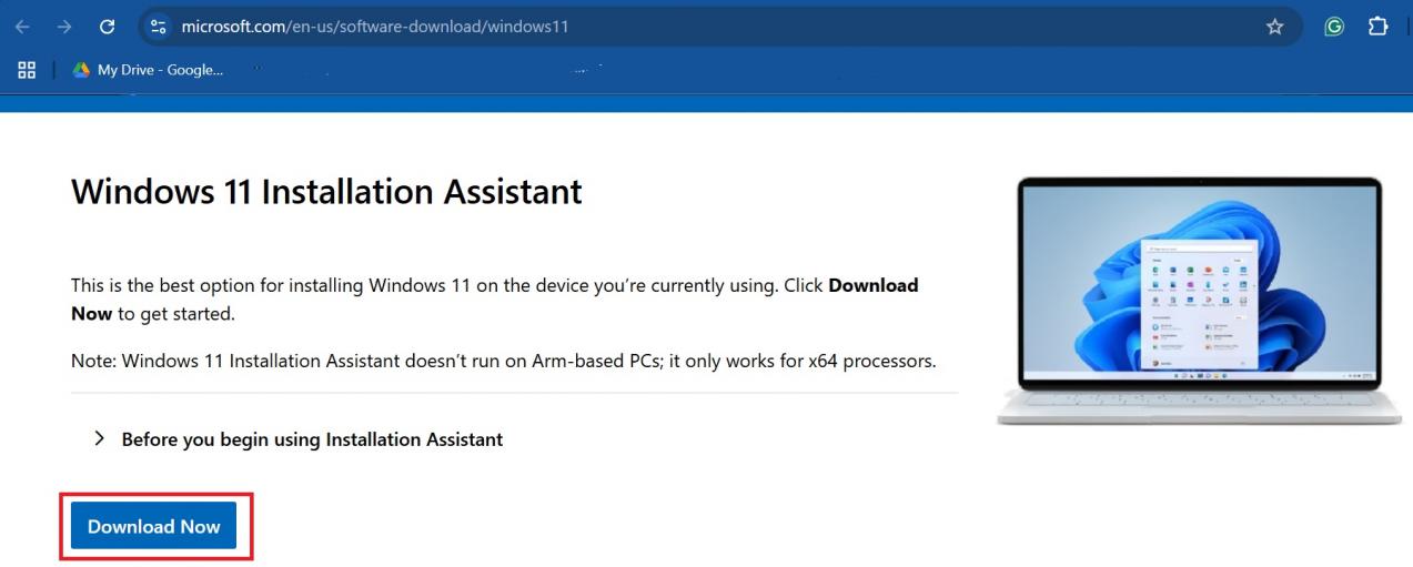 Download Windows 11 Installation Assistant