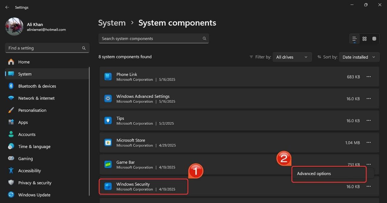 Windows Security Settings