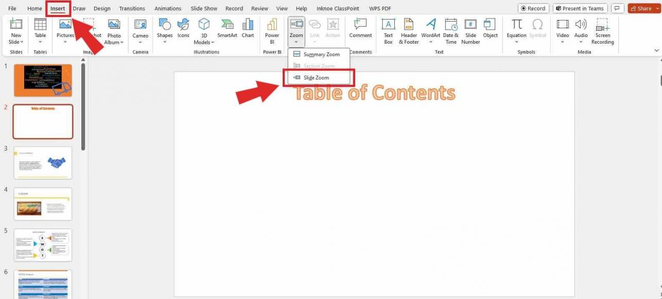 PowerPoint Zoom option