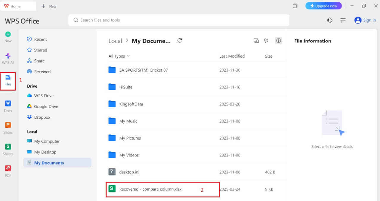 Open the recovered file