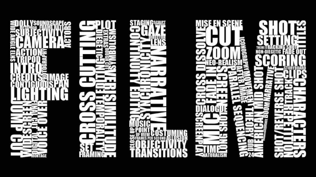 Film terminology collage