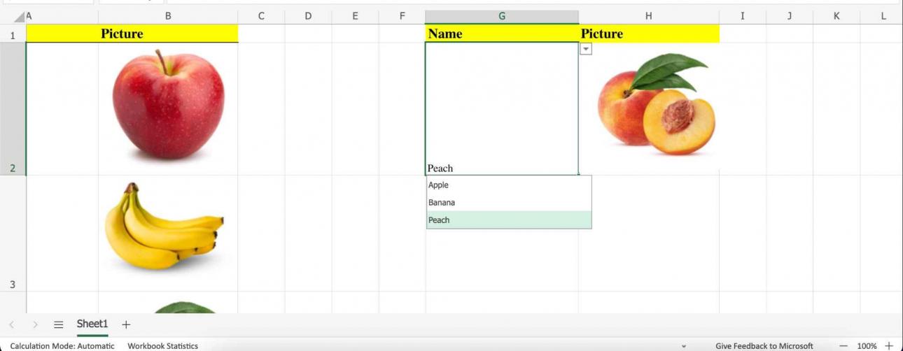 Changement d'image en fonction du choix dans le menu déroulant