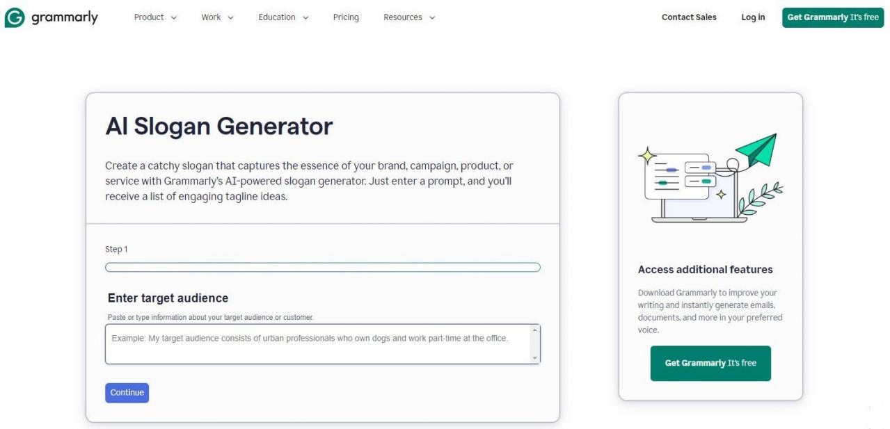 Gerador de Slogan da Grammarly