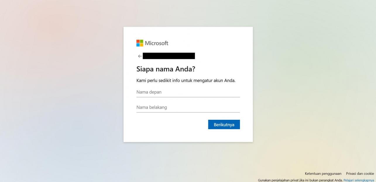 Masukkan nama lengkap Anda