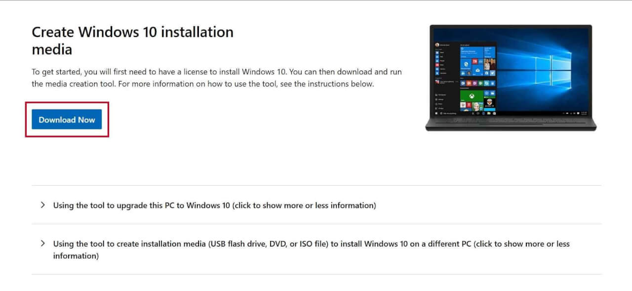 Windows 10 Download Page