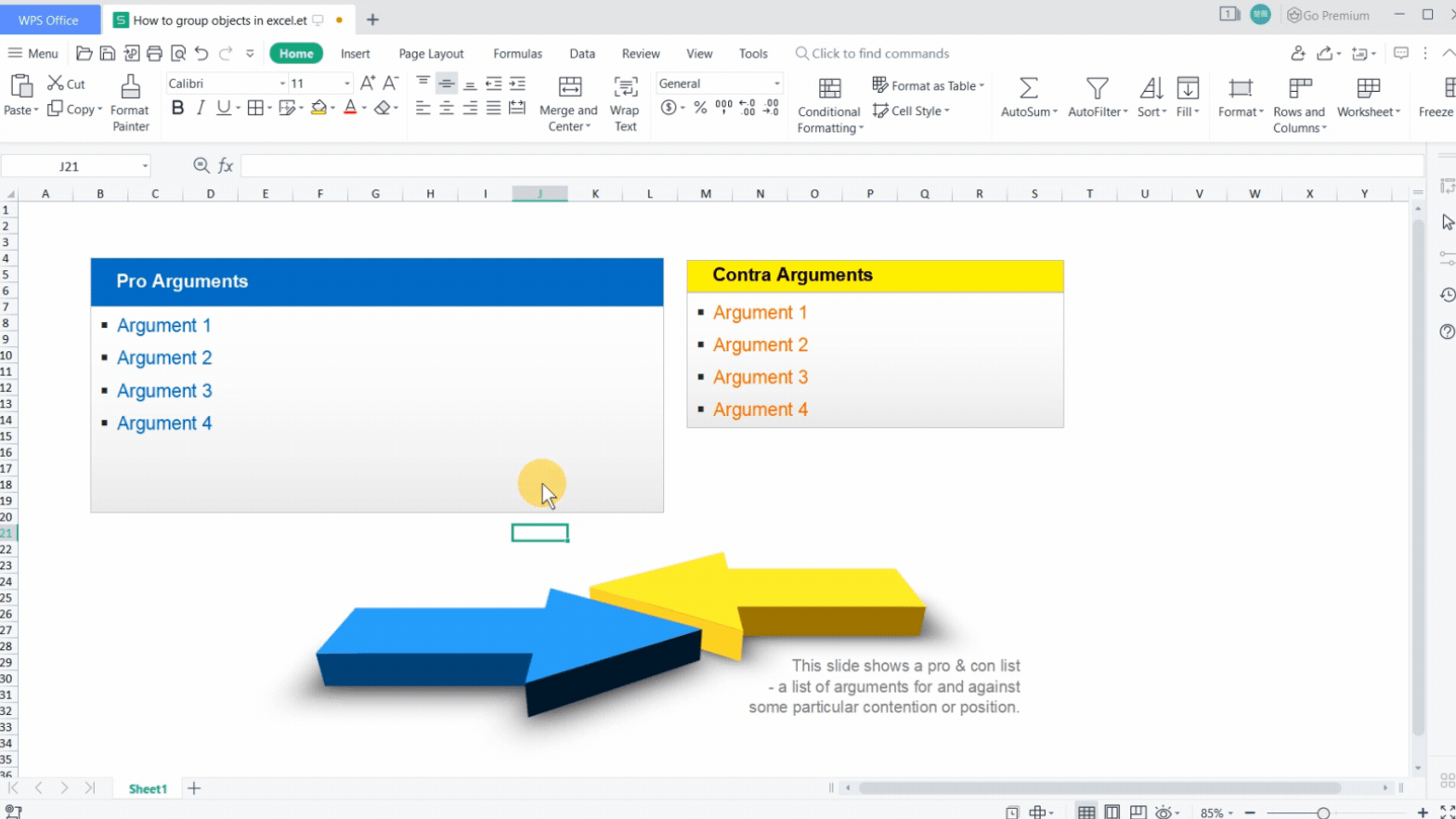 How to group objects in WPS Spreadsheet | WPS Office Academy