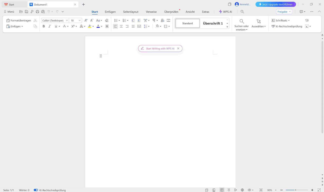 WPS Office Benutzeroberfläche