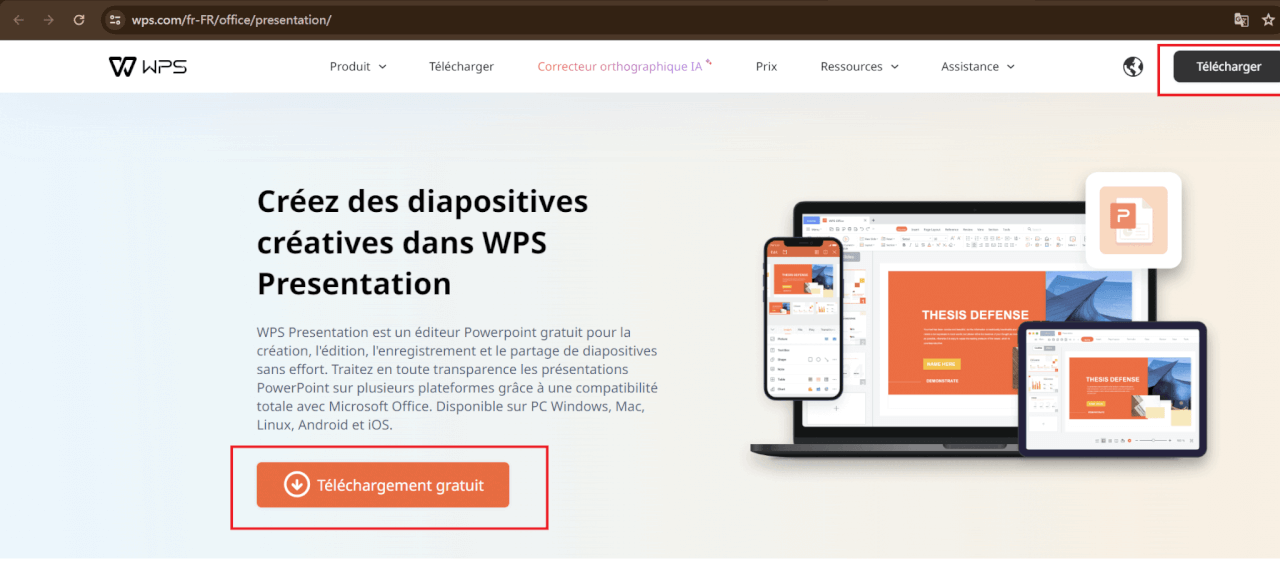 WPS Presentation téléchargé