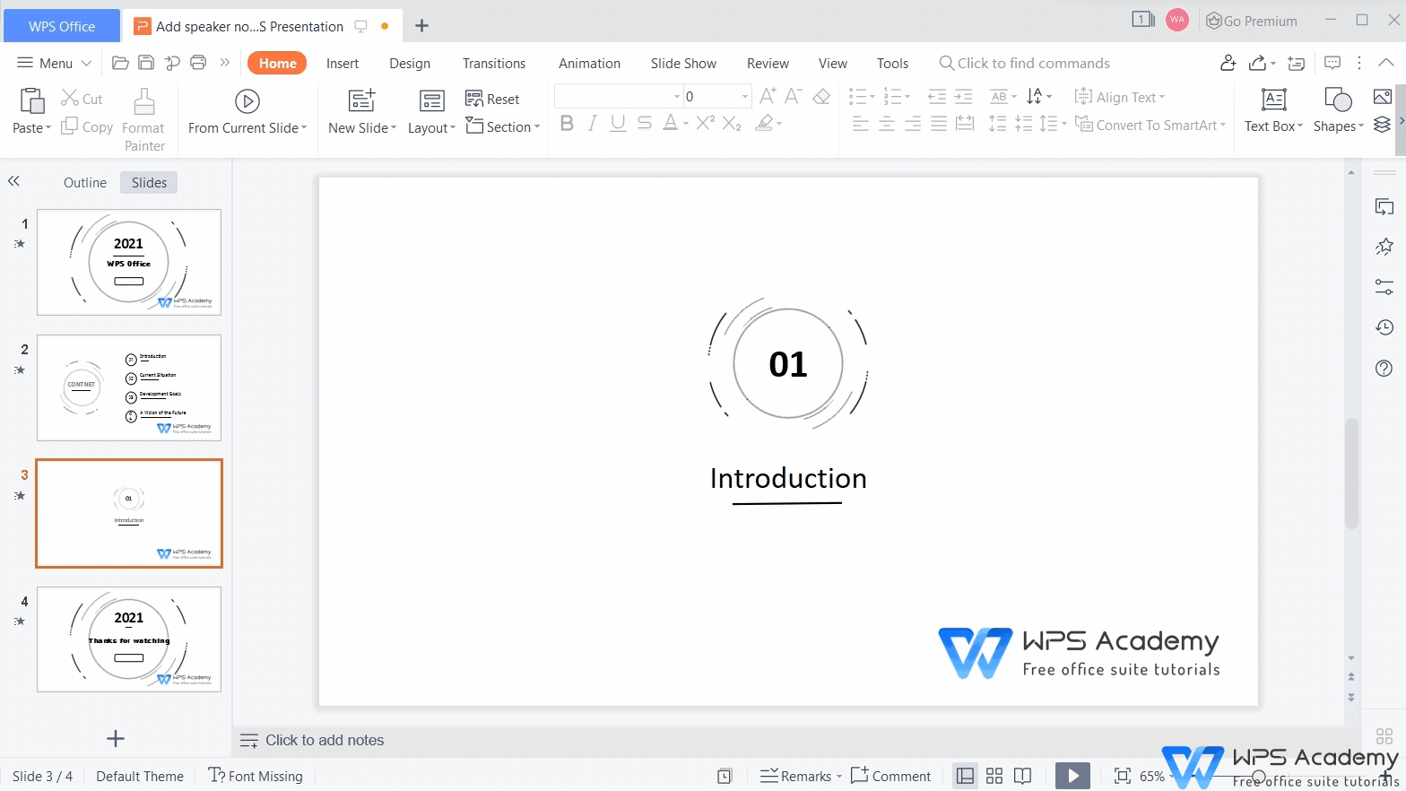 wps presentation presenter view