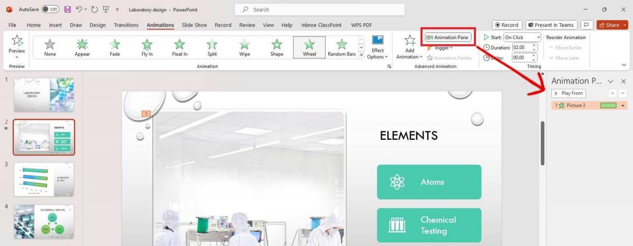 PowerPoint Animations Pane