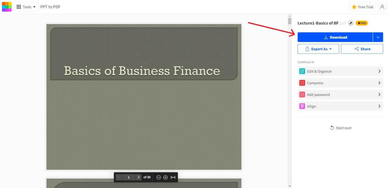 SmallPDF download PDF