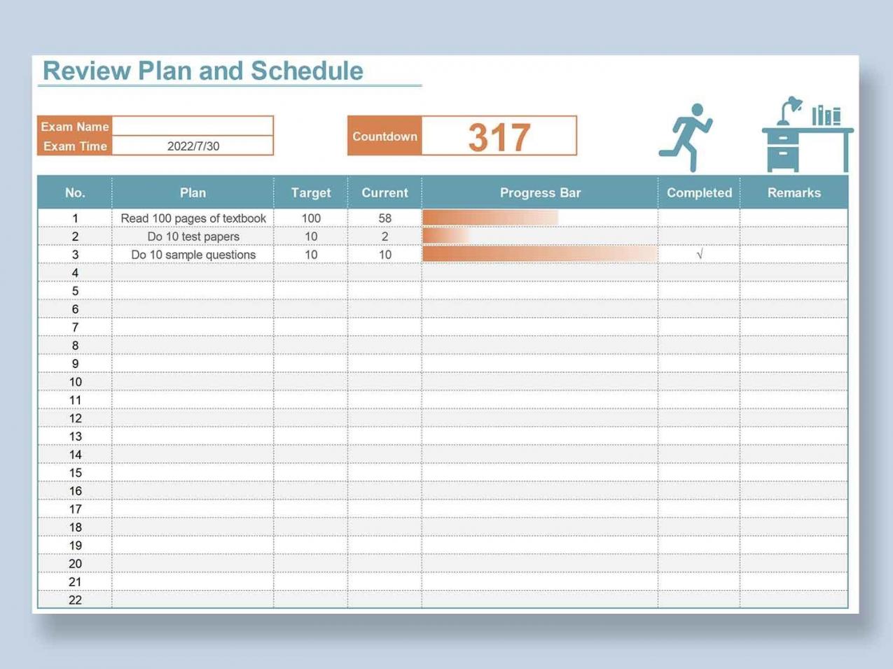 review plan, employee schedule template