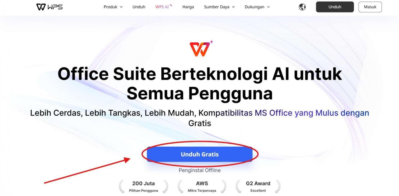 Tampilan keterangan gratis di WPS Office