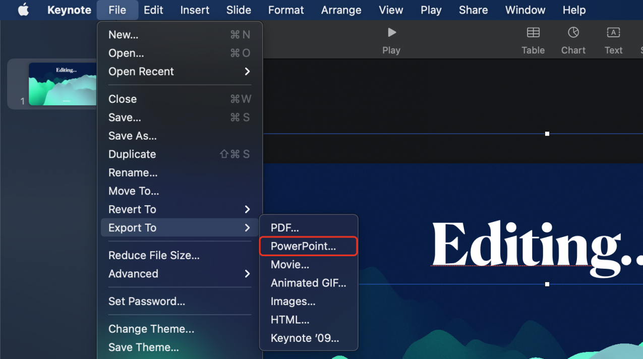 export keynote as powerpoint