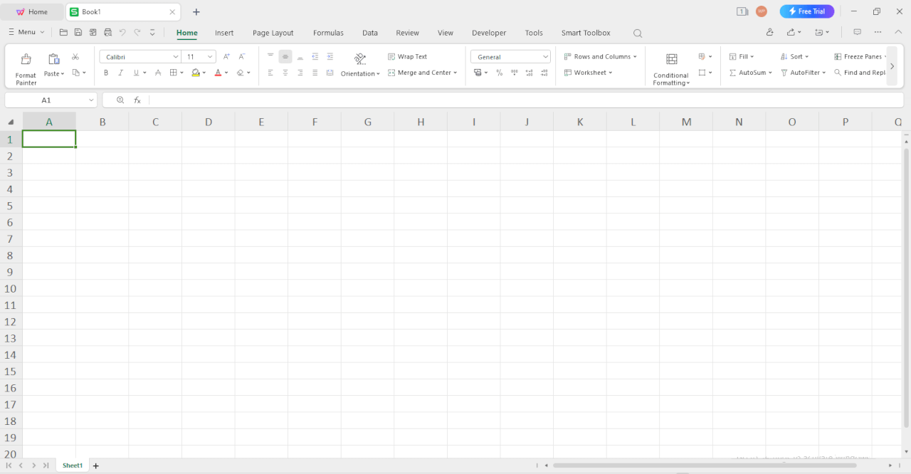 WPS Office Spreadsheet 介面