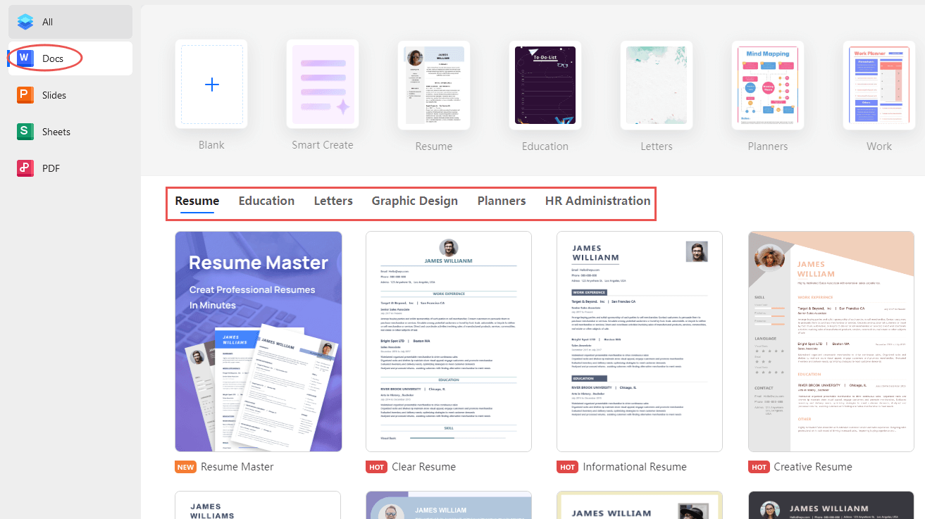 WPS Office: Docs Templates